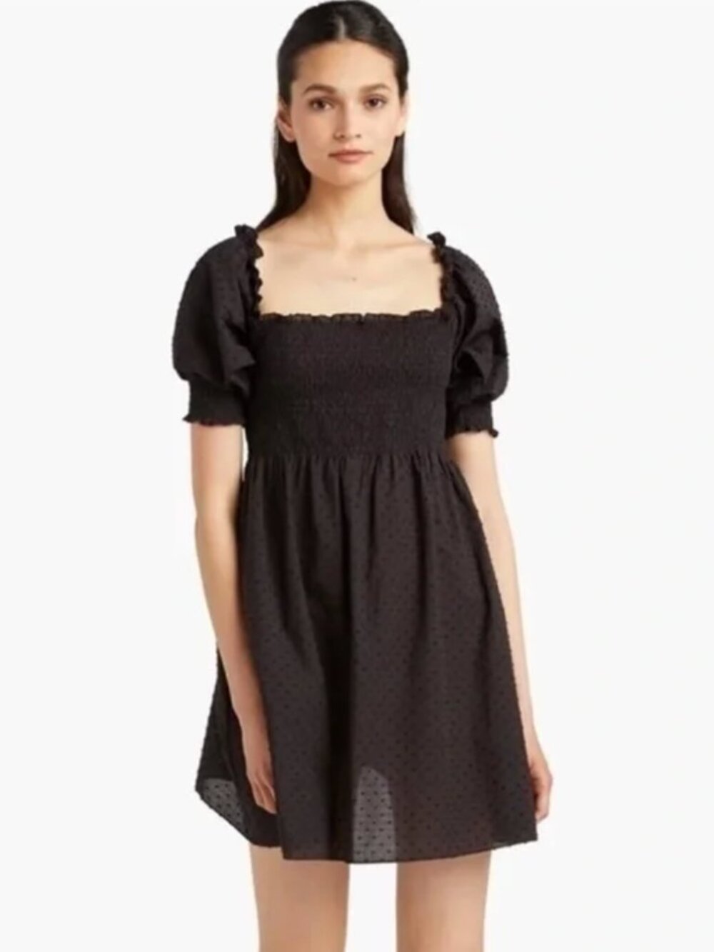 Hill House Home | The Athena Nap Dress in Black Swiss Dot